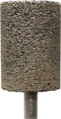 Tru-Maxx - 1" Head Diam x 1" Thickness, W221, Cylinder End, Zirconia Alumina Mounted Point - Brown, Coarse Grade, 30 Grit, 19,120 RPM - Apex Tool & Supply