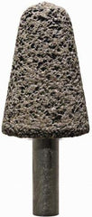 Tru-Maxx - 3/4" Head Diam x 3/4" Thickness, A5, Tree End, Zirconia Alumina Mounted Point - Brown, Coarse Grade, 36 Grit, 45,000 RPM - Apex Tool & Supply