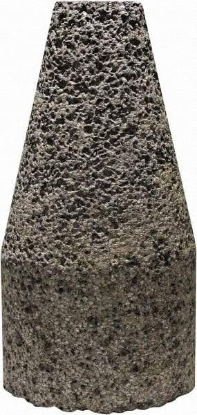 Tru-Maxx - Type 19, 2" Max Diam, 4" Head Thickness, 16 Grit Oval Cone - Zirconia Alumina, Coarse Grade, 5/8-11 Shank Thread - Apex Tool & Supply