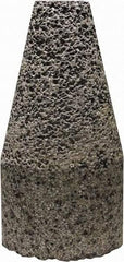 Tru-Maxx - Type 19, 2" Max Diam, 4" Head Thickness, 16 Grit Oval Cone - Zirconia Alumina, Coarse Grade, 5/8-11 Shank Thread - Apex Tool & Supply