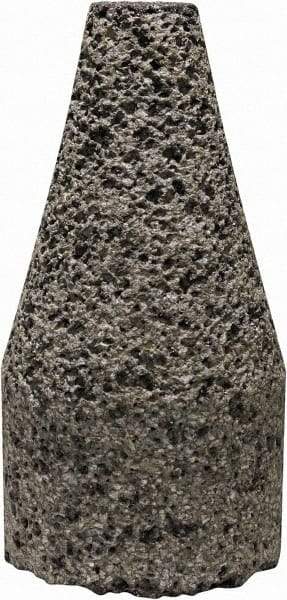 Tru-Maxx - Type 19, 1-1/2" Max Diam, 3" Head Thickness, 16 Grit Oval Cone - Zirconia Alumina, Coarse Grade, 3/8-24 Shank Thread - Apex Tool & Supply