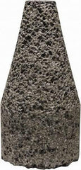 Tru-Maxx - Type 19, 1-1/2" Max Diam, 3" Head Thickness, 16 Grit Oval Cone - Zirconia Alumina, Coarse Grade, 3/8-24 Shank Thread - Apex Tool & Supply