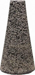 Tru-Maxx - Type 17, 2" Max Diam, 4" Head Thickness, 16 Grit Oval Cone - Zirconia Alumina, Coarse Grade, 5/8-11 Shank Thread - Apex Tool & Supply