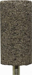 Tru-Maxx - 3/4" Head Diam x 2" Thickness, W208, Cylinder End, Zirconia Alumina Mounted Point - Brown, Coarse Grade, 24 Grit, 18,750 RPM - Apex Tool & Supply