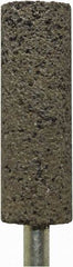 Tru-Maxx - 5/8" Head Diam x 2" Thickness, W197, Cylinder End, Zirconia Alumina Mounted Point - Brown, Coarse Grade, 24 Grit, 21,000 RPM - Apex Tool & Supply