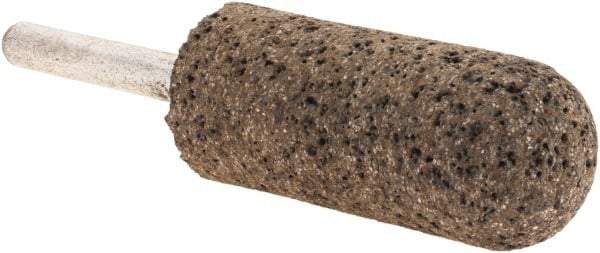 Tru-Maxx - 7/8" Head Diam x 2" Thickness, A11, Cylinder End, Zirconia Alumina Mounted Point - Brown, Coarse Grade, 60 Grit, 19,860 RPM - Apex Tool & Supply