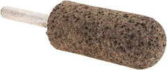 Tru-Maxx - 7/8" Head Diam x 2" Thickness, A11, Cylinder End, Zirconia Alumina Mounted Point - Brown, Coarse Grade, 60 Grit, 19,860 RPM - Apex Tool & Supply