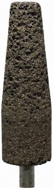 Tru-Maxx - 1" Head Diam x 2-3/4" Thickness, A3, Tree End, Zirconia Alumina Mounted Point - Brown, Coarse Grade, 24 Grit, 16,100 RPM - Apex Tool & Supply