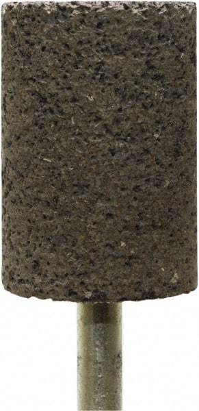 Tru-Maxx - 1" Head Diam x 1-1/2" Thickness, W221, Cylinder End, Zirconia Alumina Mounted Point - Brown, Coarse Grade, 24 Grit, 19,120 RPM - Apex Tool & Supply