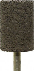 Tru-Maxx - 1" Head Diam x 1-1/2" Thickness, W221, Cylinder End, Zirconia Alumina Mounted Point - Brown, Coarse Grade, 24 Grit, 19,120 RPM - Apex Tool & Supply