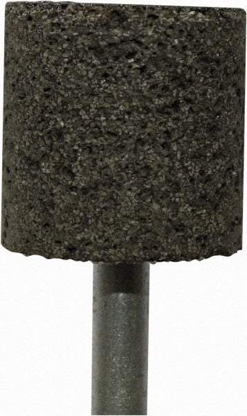 Tru-Maxx - 1" Head Diam x 1" Thickness, W220, Cylinder End, Zirconia Alumina Mounted Point - Brown, Coarse Grade, 24 Grit, 25,500 RPM - Apex Tool & Supply
