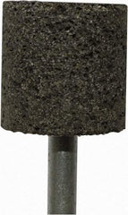 Tru-Maxx - 1" Head Diam x 1" Thickness, W220, Cylinder End, Zirconia Alumina Mounted Point - Brown, Coarse Grade, 24 Grit, 25,500 RPM - Apex Tool & Supply