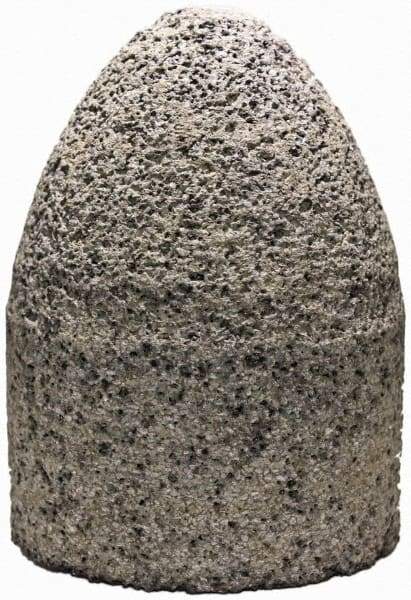 Tru-Maxx - Type 16, 2-3/4" Max Diam, 3-1/2" Head Thickness, 16 Grit Round Cone - Zirconia Alumina, Coarse Grade, 5/8-11 Shank Thread - Apex Tool & Supply
