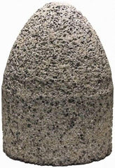 Tru-Maxx - Type 16, 2-3/4" Max Diam, 3-1/2" Head Thickness, 16 Grit Round Cone - Zirconia Alumina, Coarse Grade, 5/8-11 Shank Thread - Apex Tool & Supply