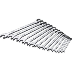 SK - 14 Piece, Combination Wrench Set - Metric System of Measurement, Chrome Finish - Apex Tool & Supply