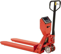 Vestil - 5,000 Lb Capacity, 7-1/2" Lift Scale Pallet Truck - 3" Min Lift Height, 48" Fork Length x 22-3/8" Fork Width, 22-1/2" Overall Width - Apex Tool & Supply