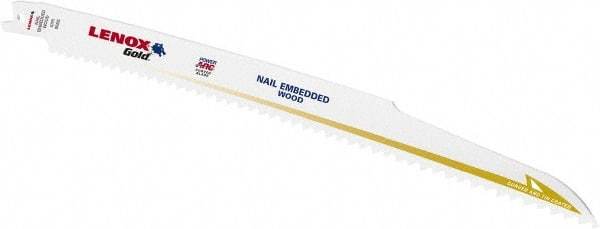 Lenox - 6" Long x 3/4" Thick, Bi-Metal Reciprocating Saw Blade - Tapered Profile, 6 TPI, Toothed Edge, Universal Shank - Apex Tool & Supply