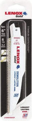 Lenox - 6" Long x 7/8" Thick, Bi-Metal Reciprocating Saw Blade - Tapered Profile, 6 TPI, Toothed Edge, Universal Shank - Apex Tool & Supply