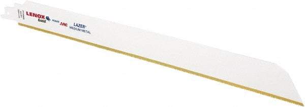 Lenox - 12" Long x 1" Thick, Bi-Metal Reciprocating Saw Blade - Tapered Profile, 18 TPI, Toothed Edge, Universal Shank - Apex Tool & Supply