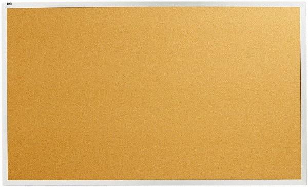 Quartet - 60" Wide x 36" High Open Cork Bulletin Board - Natural Cork over Fiberboard, Aluminum Frame - Apex Tool & Supply