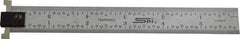 SPI - 6" Long, 1/64, 1/32" and 0.5, 1mm Graduation, Tool Steel Rule - English/Metric Graduation Style, 3/4" Wide, Silver, Satin Chrome Finish - Apex Tool & Supply