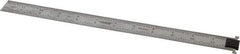 SPI - 12" Long, 1/100, 1/64, 1/50, 1/32" Graduation, Tool Steel Rule - 16R Graduation Style, 1" Wide, Silver, Satin Chrome Finish - Apex Tool & Supply