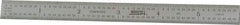 SPI - 6" Long, 1/64, 1/32, 1/16, 1/8" Graduation, Flexible Steel Rule - 4R Graduation Style, 1/2" Wide, Silver, Satin Chrome Finish - Apex Tool & Supply