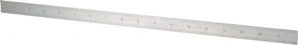 SPI - 18" Long, 1/64, 1/32, 1/16, 1/8" Graduation, Flexible Steel Rule - 4R Graduation Style, 3/4" Wide, Silver, Satin Chrome Finish - Apex Tool & Supply