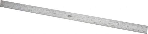 SPI - 18" Long, 1/100, 1/64, 1/32, 1/10" Graduation, Flexible Steel Rule - 5R Graduation Style, 3/4" Wide, Silver, Satin Chrome Finish - Apex Tool & Supply