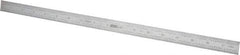 SPI - 18" Long, 1/100, 1/64, 1/32, 1/10" Graduation, Flexible Steel Rule - 5R Graduation Style, 3/4" Wide, Silver, Satin Chrome Finish - Apex Tool & Supply