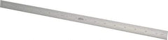 SPI - 18" Long, 1/64, 1/32" and 0.5, 1mm Graduation, Flexible Steel Rule - English/Metric Graduation Style, 3/4" Wide, Silver, Satin Chrome Finish - Apex Tool & Supply