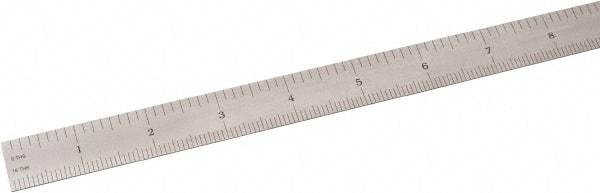 SPI - 24" Long, 1/64, 1/32, 1/16, 1/8" Graduation, Flexible Steel Rule - 4R Graduation Style, 3/4" Wide, Silver, Satin Chrome Finish - Apex Tool & Supply