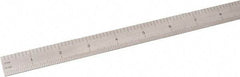 SPI - 24" Long, 1/64, 1/32, 1/16, 1/8" Graduation, Flexible Steel Rule - 4R Graduation Style, 3/4" Wide, Silver, Satin Chrome Finish - Apex Tool & Supply