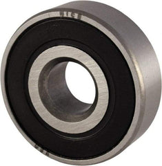 Nice - 7/16" Bore Diam, 1-3/8" OD, Double Seal Semi Ground Extra Light Radial Ball Bearing - 7/16" Wide, 1 Row, Round Bore, 850 Lb Static Capacity, 940 Lb Dynamic Capacity - Apex Tool & Supply