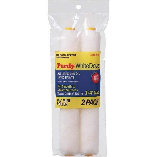 Purdy - 1/4" Nap, 6-1/2" Wide Paint Roller Cover - Smooth to Semi-Smooth Texture, Dralon - Apex Tool & Supply