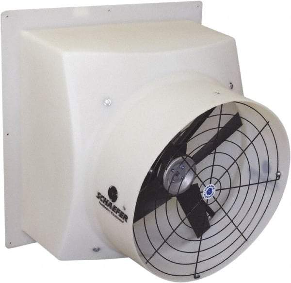 Schaefer Ventilation Equipment - 20" Blade, Direct Drive, 1/2 hp, 4,970 CFM, TEAO Exhaust Fan - 24-3/4" Opening Height x 23-1/2" Opening Width, 4.8/2.4 Amp, 1 Speed, Single Phase - Apex Tool & Supply