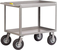 Little Giant - 1,200 Lb Capacity, 24" Wide x 42" Long x 36-1/2" High Deep Shelf Cart - 2 Shelf, Steel, 2 Rigid/2 Swivel Casters - Apex Tool & Supply