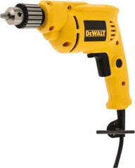 DeWALT - 3/8" Keyed Chuck, 2,800 RPM, Pistol Grip Handle Electric Drill - 7 Amps, 120 Volts, Reversible - Apex Tool & Supply