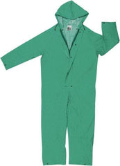 MCR Safety - Size 4XL, Green, Rain Coverall - 60" Chest, Snap Ankle, Take Up Snaps Wrist - Apex Tool & Supply