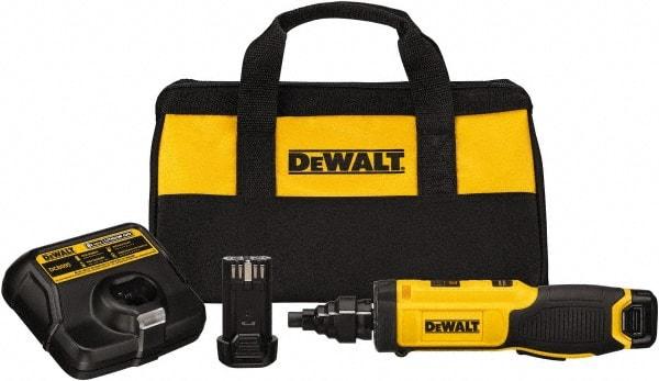 DeWALT - 8 Volts, Lithium-Ion Battery, Inline Cordless Screwdriver - 430 RPM, 40 Inch/Lbs. Torque - Apex Tool & Supply