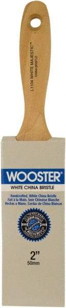 Wooster Brush - 2" Flat Hog Varnish Brush - 3-3/16" Bristle Length, 6-1/2" Maple Beavertail Handle - Apex Tool & Supply