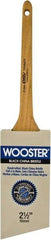 Wooster Brush - 2-1/2" Angled Hog Sash Brush - 2-11/16" Bristle Length, 7-7/8" Maple Rattail Handle - Apex Tool & Supply
