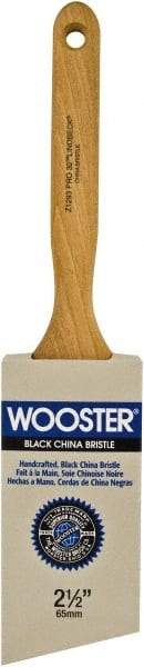 Wooster Brush - 2-1/2" Angled Hog Sash Brush - 2-15/16" Bristle Length, 7-7/8" Maple Fluted Handle - Apex Tool & Supply