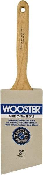 Wooster Brush - 3" Angled Hog Sash Brush - 3-7/16" Bristle Length, 8" Maple Fluted Handle - Apex Tool & Supply