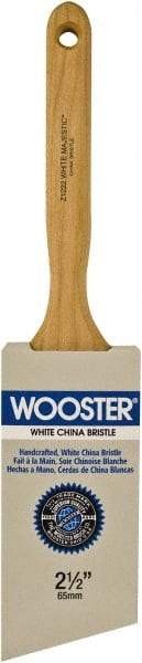 Wooster Brush - 2-1/2" Angled Hog Sash Brush - 3-3/16" Bristle Length, 7-7/8" Maple Fluted Handle - Apex Tool & Supply