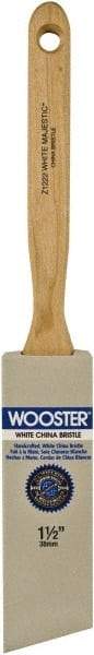Wooster Brush - 1-1/2" Angled Hog Sash Brush - 2-11/16" Bristle Length, 7-7/8" Maple Fluted Handle - Apex Tool & Supply