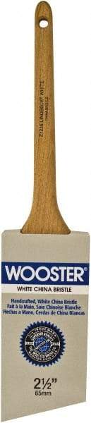 Wooster Brush - 2-1/2" Angled Hog Sash Brush - 2-15/16" Bristle Length, 7-7/8" Maple Rattail Handle - Apex Tool & Supply