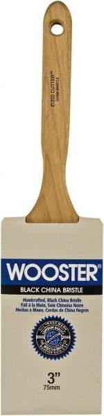 Wooster Brush - 3" Flat Hog Sash Brush - 3-7/16" Bristle Length, 6-1/8" Maple Fluted Handle - Apex Tool & Supply
