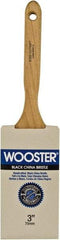 Wooster Brush - 3" Flat Hog Sash Brush - 3-7/16" Bristle Length, 6-1/8" Maple Fluted Handle - Apex Tool & Supply