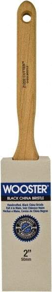 Wooster Brush - 2" Flat Hog Sash Brush - 2-15/16" Bristle Length, 6-1/8" Maple Fluted Handle - Apex Tool & Supply